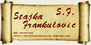 Stajka Frankulović vizit kartica